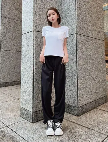 시이짱 차광 팬츠 블랙