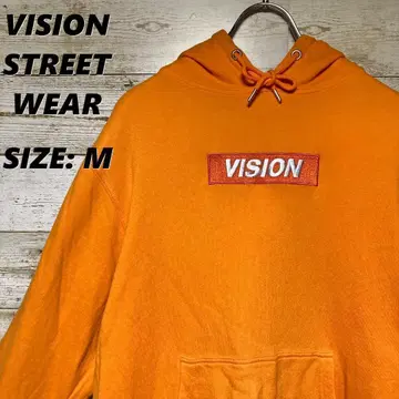 센터 로고 VISION STREET WEAR 후드티 오렌지