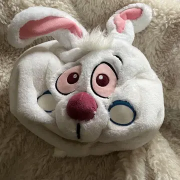토끼 얼굴 플리스 모자