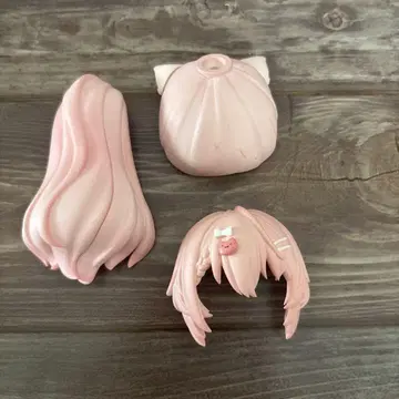 커스텀 인형용 핑크 머리카락 부품 3개 세트