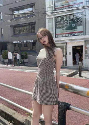 ANDMARY Natalie check mini dress