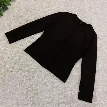 컨디션 최상 언타이틀 얇은 소재 가디건 브라운 울100% 슬림 2 M