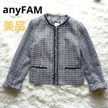 any FAM 노카라 트위드 자켓 라메