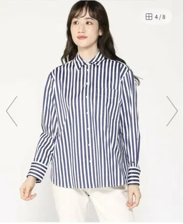 TOMMY HILFIGER 뱅커 스트라이프 코튼 셔츠 32
