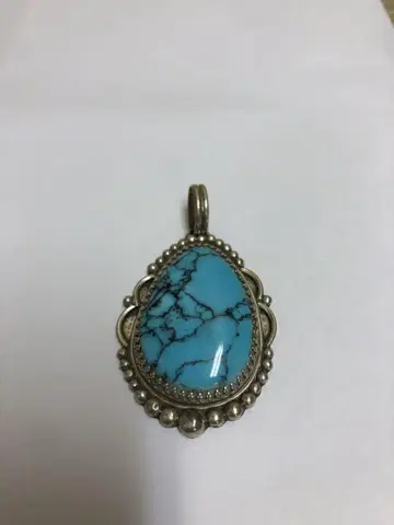 스털링 각인 터콰이즈 탑 실버