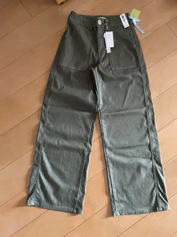 SOMETHING 와이드 팬츠 S 사이즈 올리브