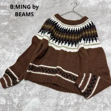 새상품 비밍 바이 빔즈 네팔 핸드 니트 퀼심 패턴 니트