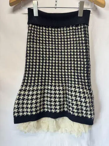 sacai 사카이 하운드투스 체크 패턴 실크 레이스 니트 베어탑 2