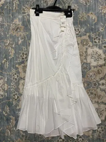 SNIDEL 화이트 프릴 롱 스커트