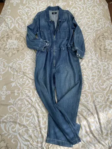새상품급 AZUL by MOUSSY 데님 오버롤 츠나기 프리 사이즈