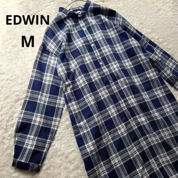 셔츠 원피스 EDWIN M 체크 노카라
