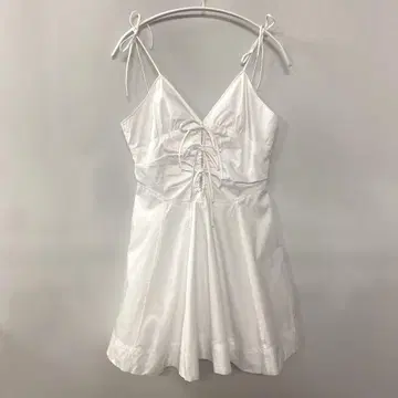 ZARA 리본 개버딘 미니 원피스 M 화이트