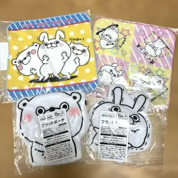 욧시 스탬프 플랫 파우치 & 손수건 세트