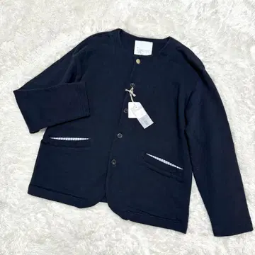 택 포함 새상품 NATURAL LAUNDRY 가디건 네이비 일본제