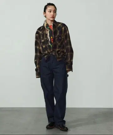 와이드 페인터 팬츠 워크 데님 DUNGAREES/던거리즈/