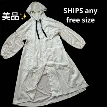 새상품급 SHIPS any 쉽스에니 나일론 시어 새틴 후드 코트