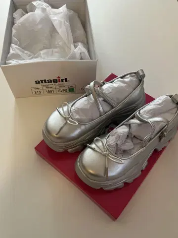 attagirl 통굽 멜리 제인 신발 실버 L