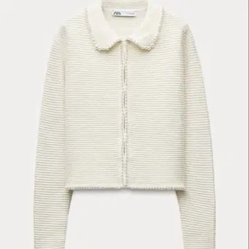 [ ZARA ] 펄 비즈 장식 니트 가디건