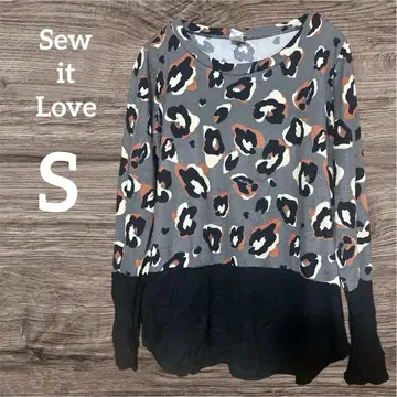 Sew it Love 레오파드 무늬 긴팔 상의 S 스웨터