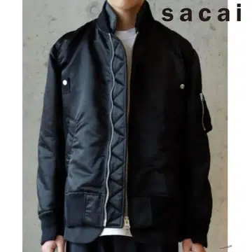 sacai MA-1 봄버 자켓 절개 구축 블루종 사카이