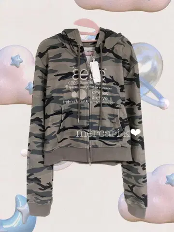 aeae 카모플라주 카모플라 패턴 로고 크롭 후드티