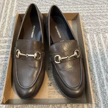 모드카올리 브라운 로퍼 금장 장식 23cm