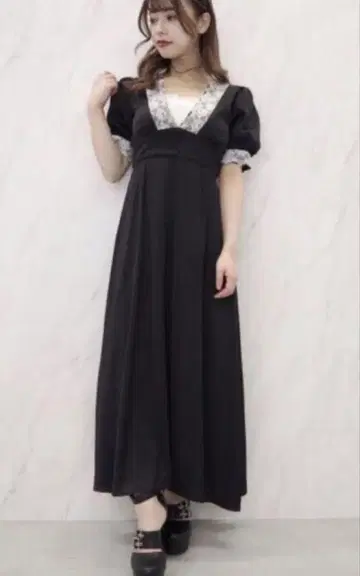 EAT ME 이토미 원피스 리본 새틴 블랙