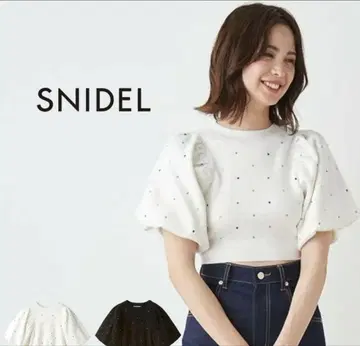 SNIDEL 퍼프 슬리브 니트 화이트 ONE SIZE