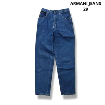 ARMANI JEANS 데님 팬츠 인디고 29 가죽 로고