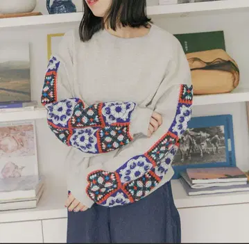 니코앤드 크로셰 콤비 풀오버