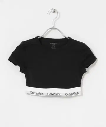 Calvin Klein 크롭 T셔츠 블랙