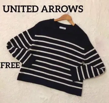 UNITED ARROWS 유나이티드 애로우즈 보더 니트 네이비 FREE