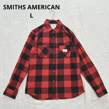 SMITHS AMERICAN 스미스아메리칸 블록 체크 셔츠 면 L