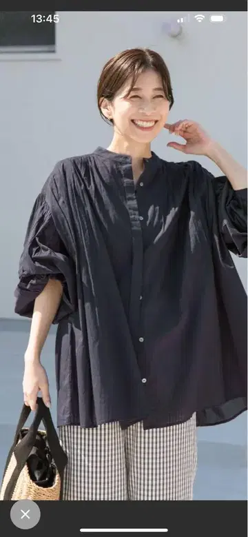 어반 리서치 도어즈 코튼 보일 개더 블라우스