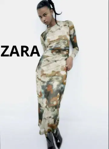 ZARA 프린트 튤 원피스 미사용 새상품