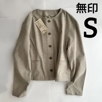 무인양품 MUJI 베이지 노카라 자켓 겉옷 스트레치 기모