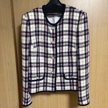 Lary 노카라 체크 자켓