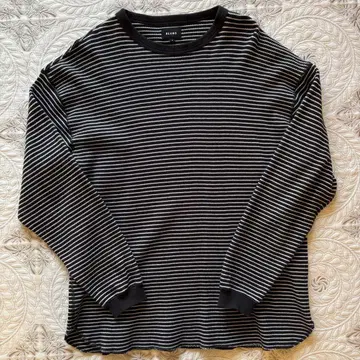 [ 새상품급 ] BEAMS 보더 긴팔 티셔츠 L 블랙 x 화이트