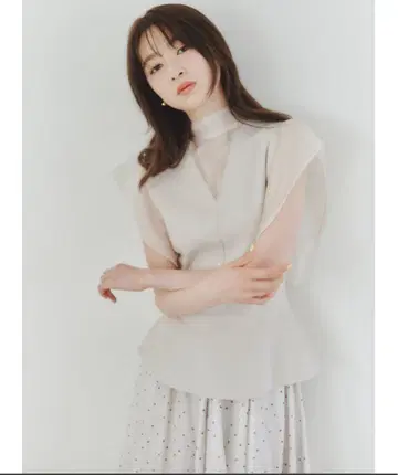 SNIDEL 쉬폰 슬리브 니트