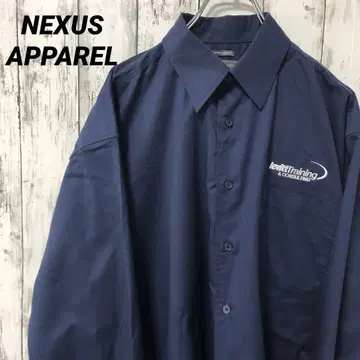 C2505 NEXUS APPAREL 긴팔 셔츠 워크 셔츠 자수 네이비