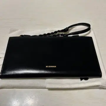 JIL SANDER 질 샌더 블랙 장지갑 뜨개질 스트랩 포함