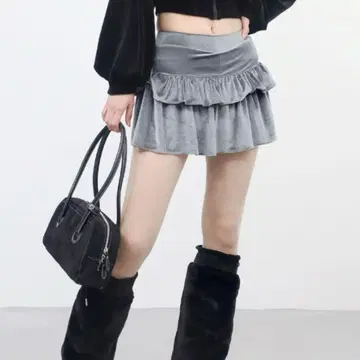 NONCODE 티어 벨벳 캉캉 스커트 미니 스커트 한국