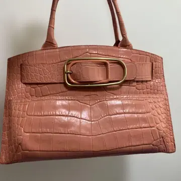 핑크 크로커다일풍 핸드백