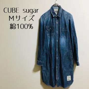 [ CUBE SUGAR 큐브 슈가 ] 인디고 롱 셔츠 M 사이즈 면