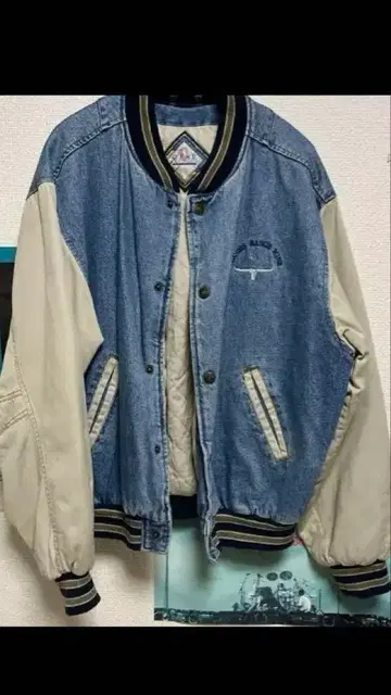 데님 바시티 자켓 배색