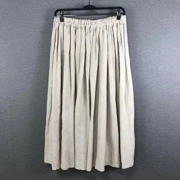 HUIS. 셔틀 린넨 롱 스커트 (키나리)