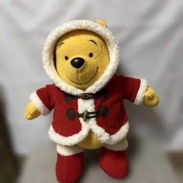 푸우 후드 부착 빨간색 코트