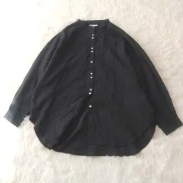 안티카 오버 린넨 셔츠 린넨 100% 쉘 단추 프리