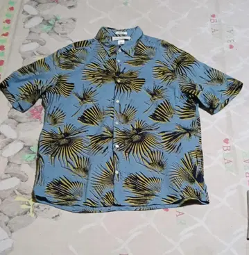 H&M 야자수 패턴 리조트 셔츠 면 린넨 새상품급
