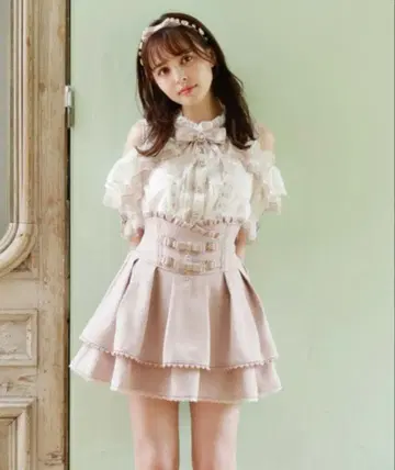 LIZLISA 2단 리본 벨트 치마바지